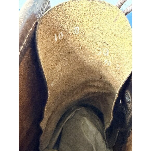 Vintage Bronw Leather Logging Boots Vibram Sole Packer Style Size 10D 1970s main image 10